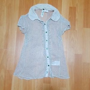 GUESS sheer button down shirt